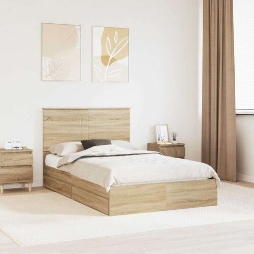 Krevet s od storage Sonoma hrast 120 x 200 cm Konstruirano drvo Cijene