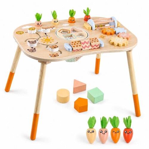 Kinder Home Dečiji aktivni sto montesori igraonica 6 u 1, puno drvo ( HL001 ) Cene