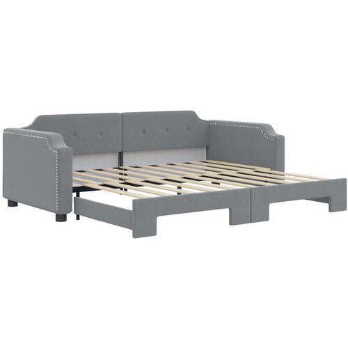 vidaXL Izvlečna dnevna postelja svetlo siva 90x190 cm blago, (20787832) Cene