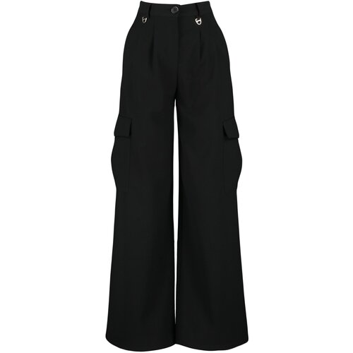 Trendyol Black Premium Cargo Woven Trousers with Pocket Cene
