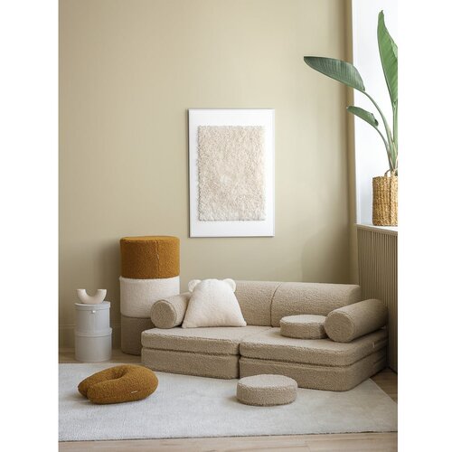 Wigiwama Svetlo rjava otro&amp;scaron;ka sedežna garnitura iz tkanine boucl&amp;eacute; 132 cm Settee &amp;ndash; Slike