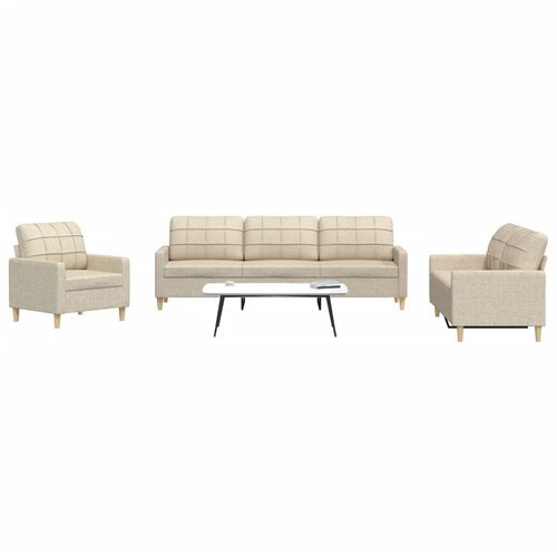  3-dijelni set sofa krem od mikrovlakana Slike