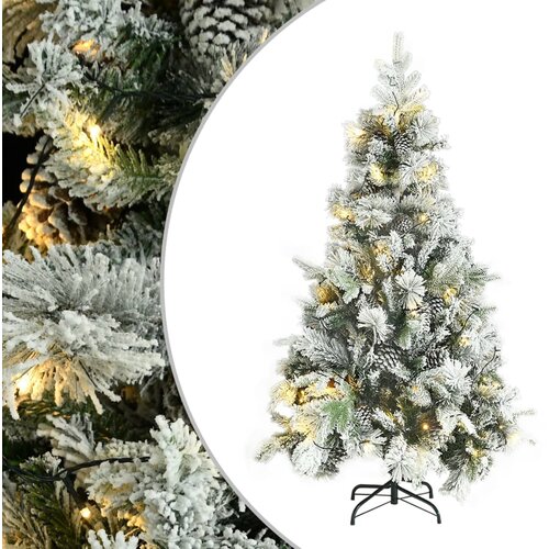 VidaXL božićno drvce led sa snijegom i &amp;scaron;i&amp;scaron;kama 195 cm pvc i pe Slike
