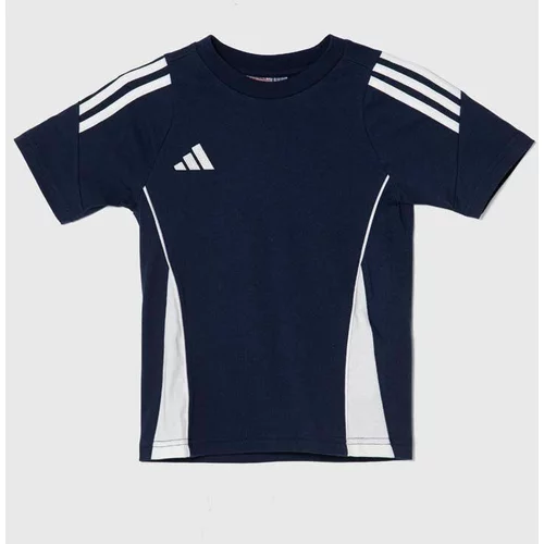 Adidas Otroška bombažna kratka majica TIRO24 SWTEEY mornarsko modra barva
