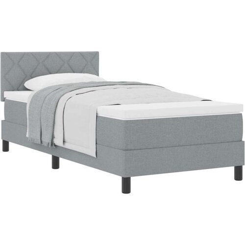  Krevet s opružnom podlogom s madracem svjetlosiva 100x200 cm tkanina Cijene