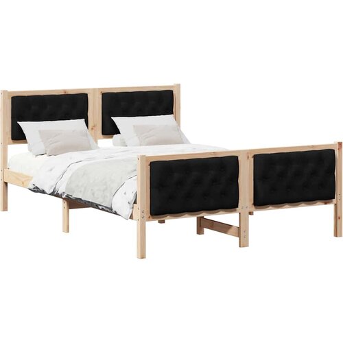  Krevetna konstrukcija Crna 140 x 200 cm Čvrsto borovo drvo Slike
