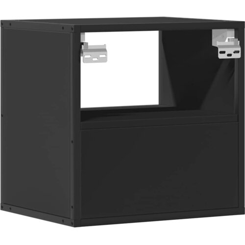  Zidni noćni ormarići 2 kom crni 40x31x39,5 cm Slike
