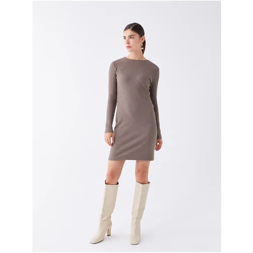 LC Waikiki Crew Neck Straight Long Sleeve Women's Dress