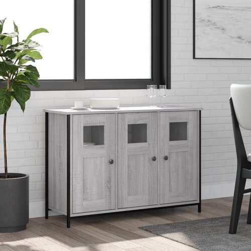 vidaXL Komoda siva boja hrasta 100 x 35 x 70 cm od konstruiranog drva Cene