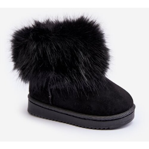 Kesi Children&amp;#039;s insulated snow boots with fur, black Nohie Slike