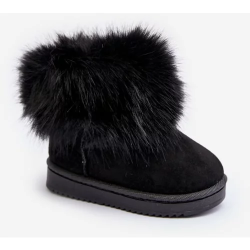 Kesi Children's insulated snow boots with fur, black Nohie