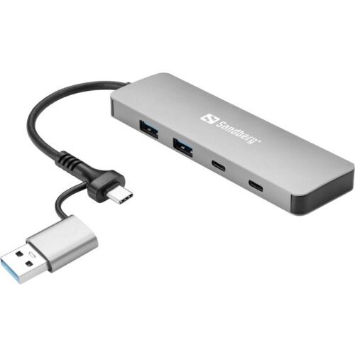 Sandberg USB-C/A v 2x USB-A + 2x USB-C Hub vozli&scaron;če Cene