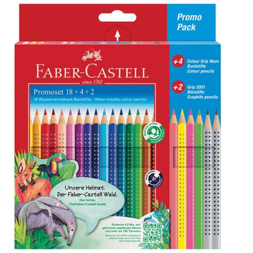  BOJE DRVENE 22BOJE GRIP 2001 PLUS 2OLOVKE GRAFITNE GRIP 2001 FABER-CASTELL 201540 Cene