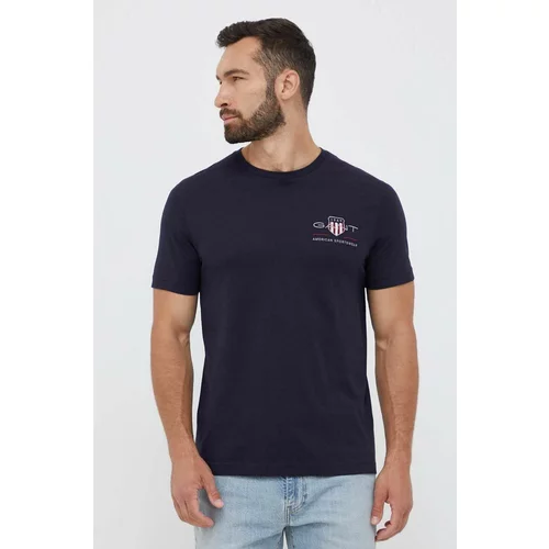 Gant Bombažna kratka majica mornarsko modra barva