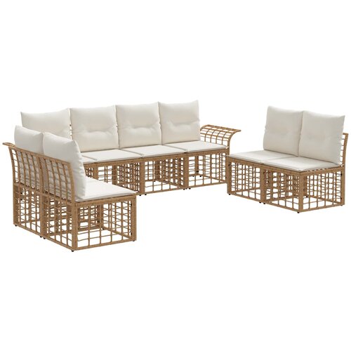  Set vanjskih sofa 8 pcs Prirodna i krema bijela Poliester Slike