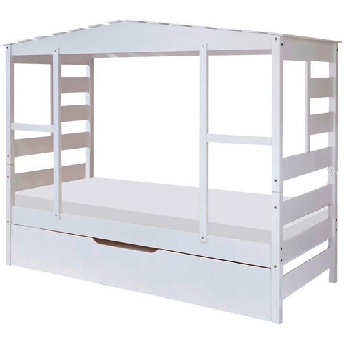 MID.YOU Postelja Lio, 90x200, Bor, Bela, Masivno Cene