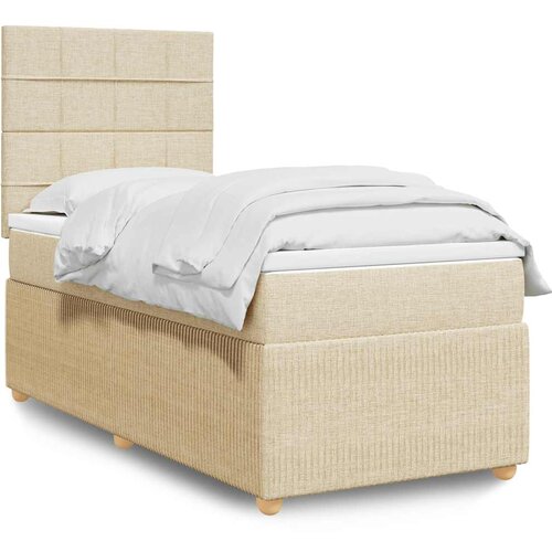  Krevet s oprugama i madracem krem 100 x 200 cm od tkanine Cijene
