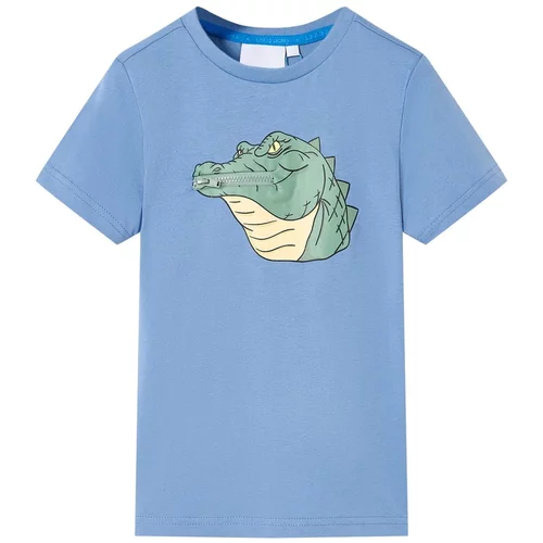 vidaXL Otroška majica s kratkimi rokavi srednje modra 128
