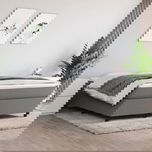 vidaXL Okvir za krevet s oprugama tamnosivi 140 x 190 cm od tkanine Cijene