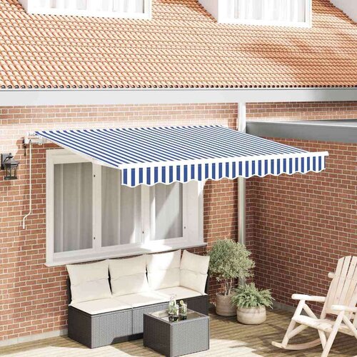  Skrovita tenda Plava 250 x 200 cm tkanina - Plava i bijela (bijeli okvir) 2 5 x 2 m Električna Cijene