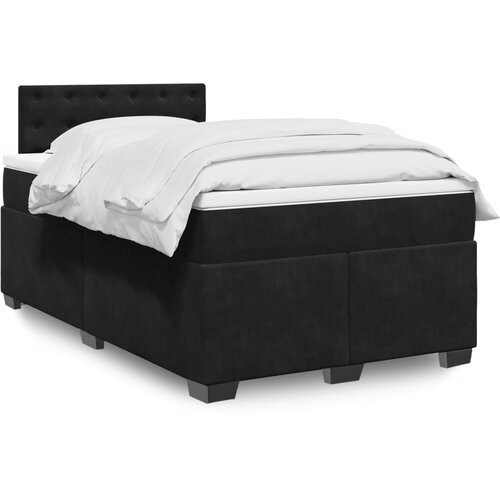  The Living Store Box spring postelja z vzmetnico črna 120x200 cm žamet - Box Spring Postelja, (21458125) Slike