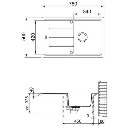 Franke 114.0661.513 Basis BFG 611-78 pomivalno korito iz umetnega kamna Cene