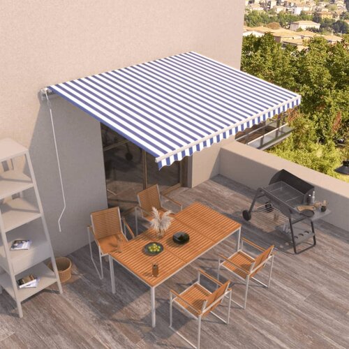 Tenda na automatsko uvlačenje 450 x 350 cm plavo-bijela Cijene