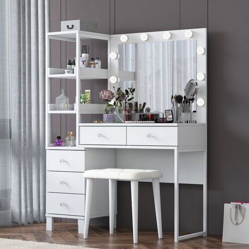 Hanah home toaletni stolić, bijeli Slike