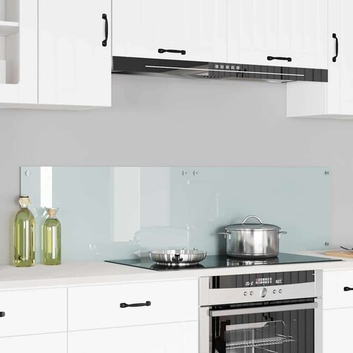 vidaXL Zaščita za kuhinjo Bela 80 x 40 x 0.8 cm kaljeno steklo Cene