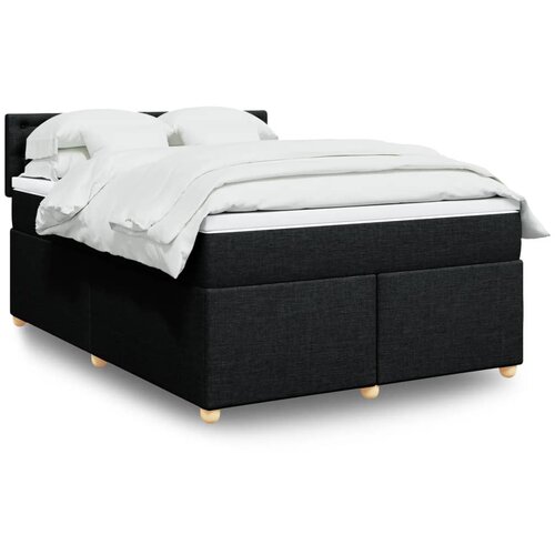 vidaXL Box spring postelja z vzmetnico črna 160x200 cm blago Cene