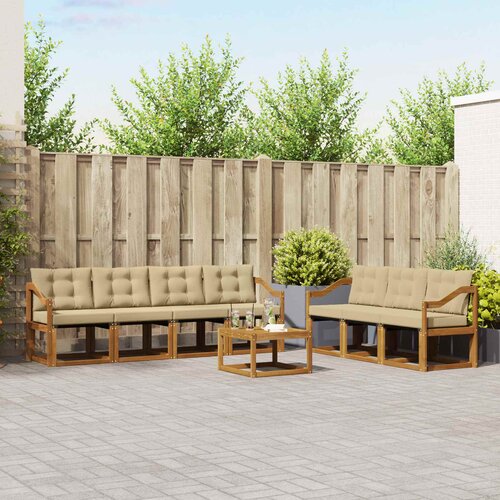  Set vanjskih sofa 8 kom. Prirodna i bež Cene