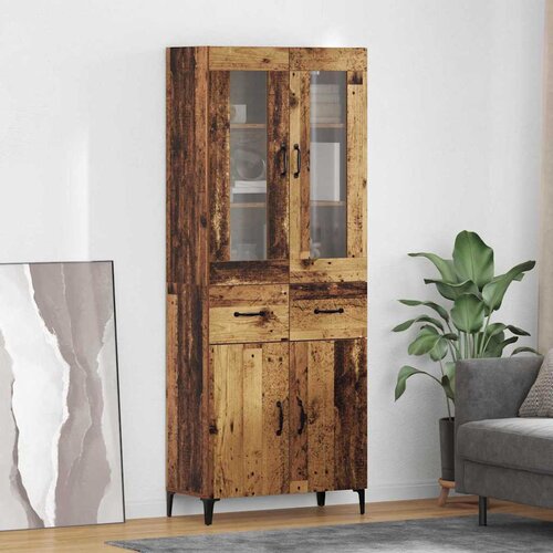 vidaXL Highboard Zidne Staro drvo 69,5 x 34 x 180 cm Konstruirano drvo Cene