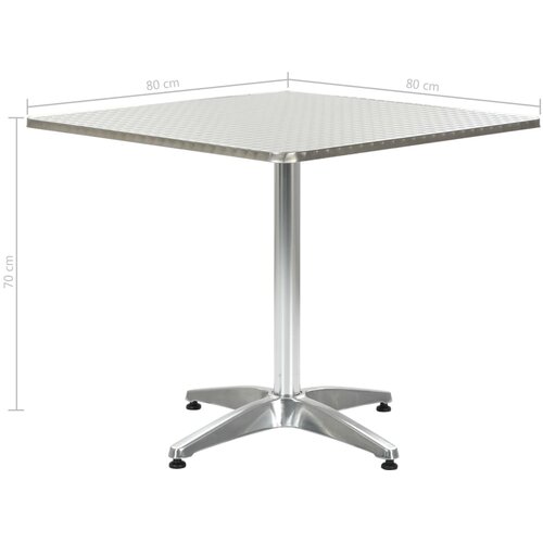  Vrtni stol srebrni 80 x 80 x 70 cm aluminijski Slike