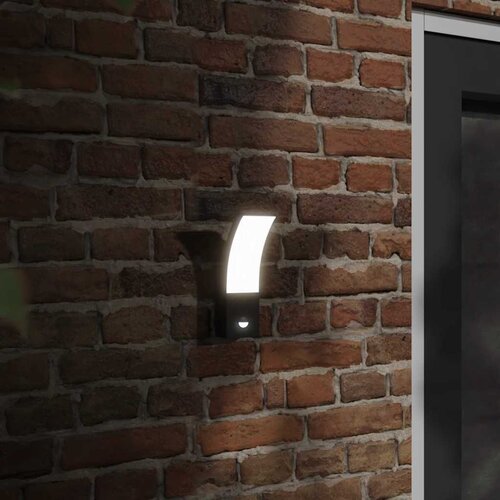  Vanjske LED zidne svjetiljke sa senzorima 2 kom crne aluminij Cene