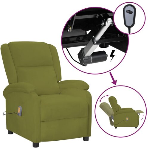 VidaXL električni masažni stol svetlo zelen žamet Slike