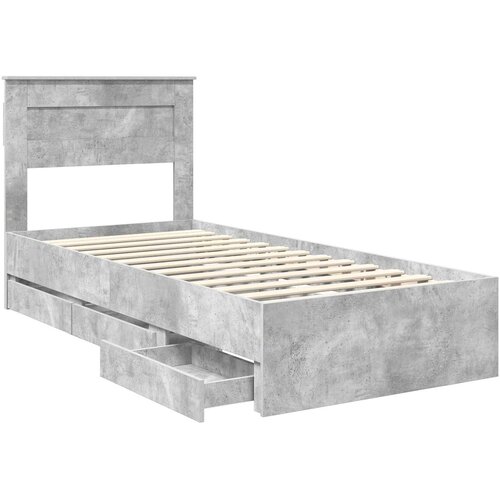  Krevetna konstrukcija s ladicama Betonski sivi 90 x 190 cm Slike
