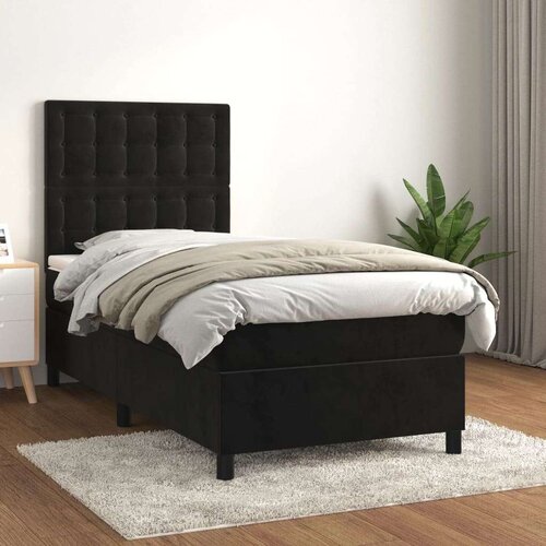 Box spring krevet s madracem crni 80 x 200 cm bar&amp;scaron;unasti Slike