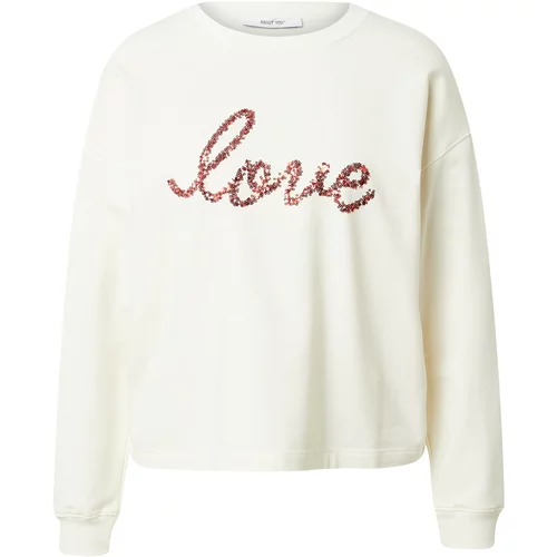 About you Sweater majica 'Valentine' tamno crvena / bijela