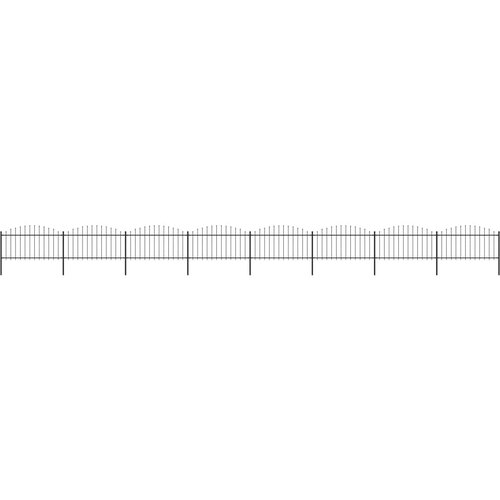 vidaXL vrtna ograja s koničastimi vrhovi jeklo (1,25-1,5)x13,6 m črna Cene