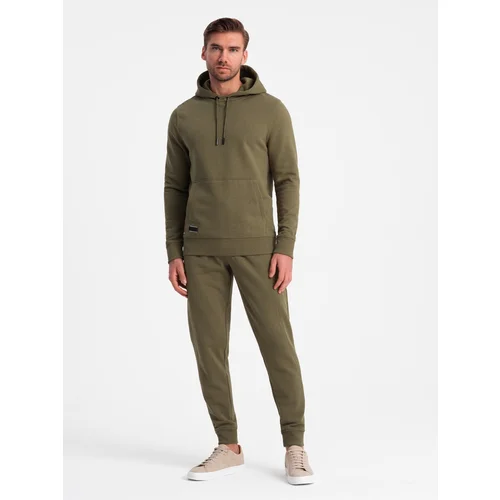 Ombre Men's BASIC cotton tracksuit set kangaroo sweatshirt + joggers