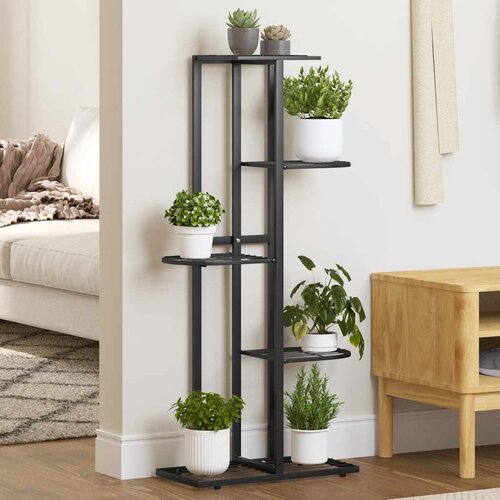  Stalak za cvijeće s 5 razina 43 x 22 x 98 cm crni metalni Cene