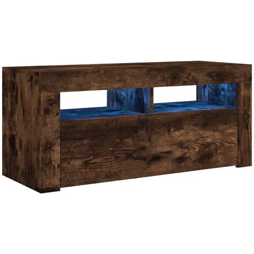 Maison Chic TV omarica - TV stojalo - Televizijska omarica z LED lučkami dimljeni hrast 90x35x40 cm, (21700938) Slike
