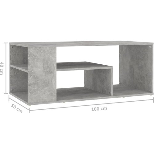  Stolić za kavu boja betona 100 x 50 x 40 cm konstruirano drvo Slike