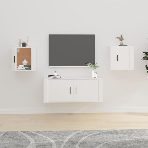 The Living Store Stenska TV omarica 2 kosa bela 40x34,5x40 cm - Stenska TV Omarica, (21376702) Slike