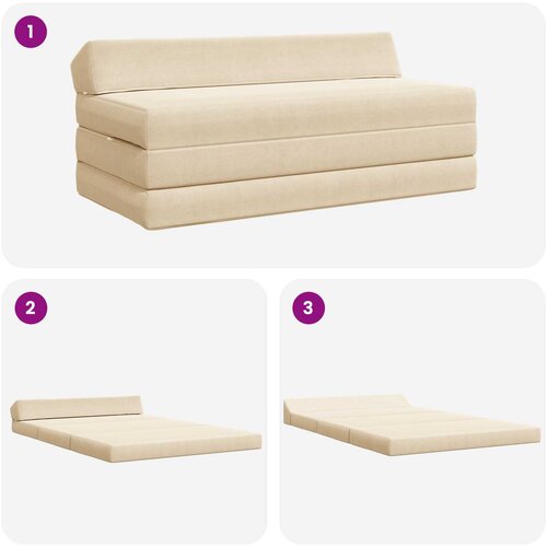 SOFA na razvlačenje Krem 120 x 60 x 49 cm Tkanina Slike