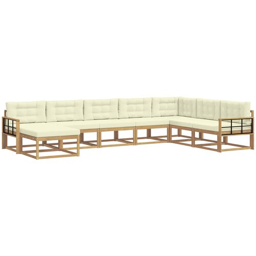 Set vanjskih sofa 8 kom. Bijela i krem 406 x 247,5 x 73 cm Slike