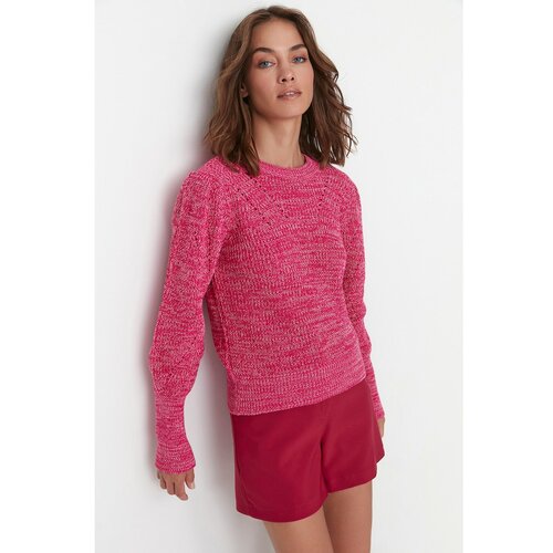 Trendyol Fuchsia Sleeve Detailed Knitwear Sweater Slike
