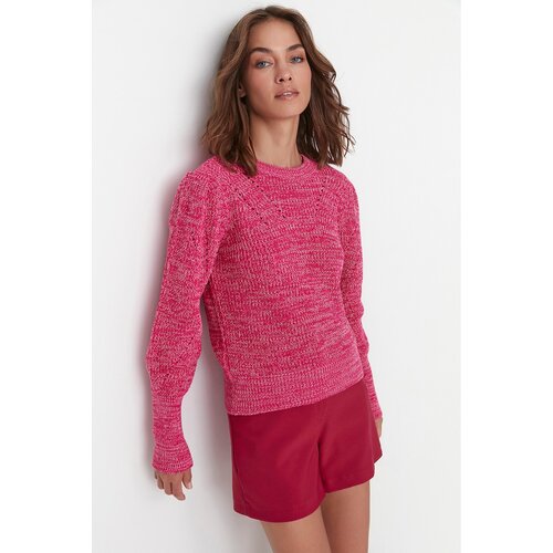 Trendyol Fuchsia Sleeve Detailed Knitwear Sweater Slike