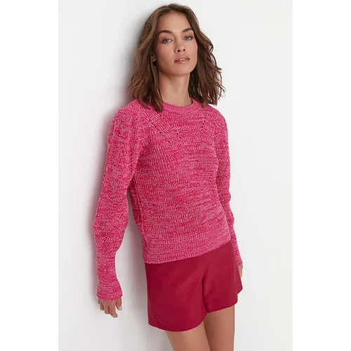 Trendyol Fuchsia Sleeve Detailed Knitwear Sweater