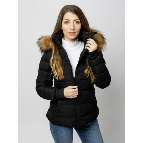 Glano Women's Quilted Winter Jacket - Black Slike